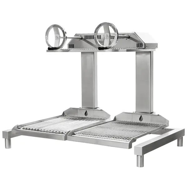 In-/Opbouw Houtskoolgrill | PARRILLA BI | Oppervlak 1000x620 | Verstelbare Grillhoogte/-Hoek | 1250x760x980(h)mm