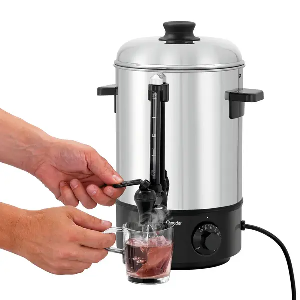 Heetwaterdispenser | RVS/Zwart | 6L | 30°C/100°C | 1.8kW (230V) | Enkelwandig | 270x290x400(h)mm