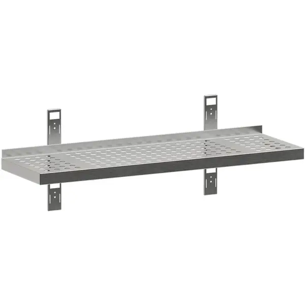 Wandschap | RVS | 1 Niveau | Diepte 300 | Breedte 1000-2000 | Verstelbare Hoogte | Incl. Wandbevestiging
