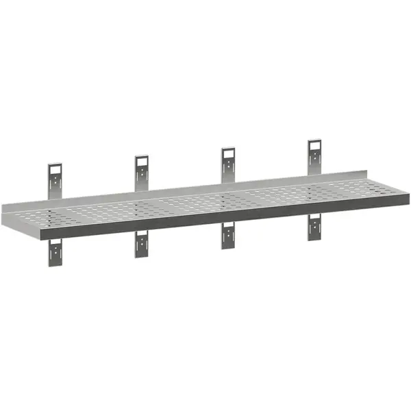 Wandschap | RVS | 1 Niveau | Diepte 300 | Breedte 1000-2000 | Verstelbare Hoogte | Incl. Wandbevestiging