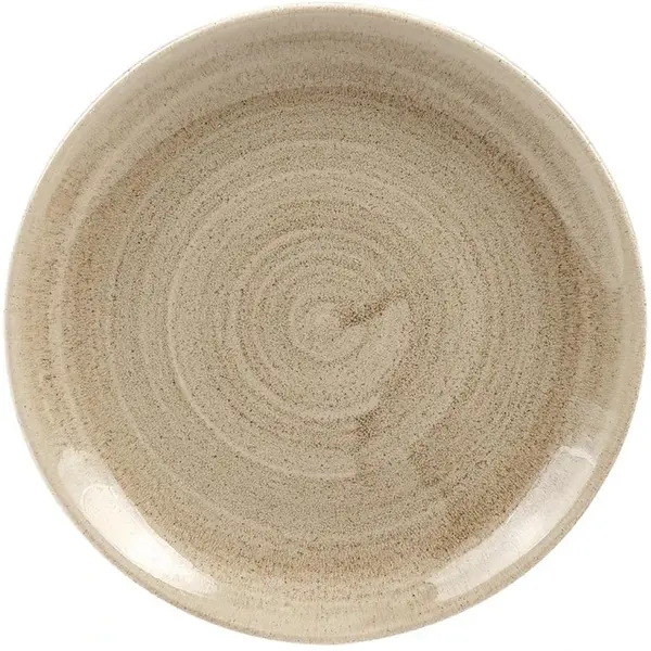 Coupeborden | STONECAST PATINA | Porselein | Taupe | 12 Stuks | Ø165mm