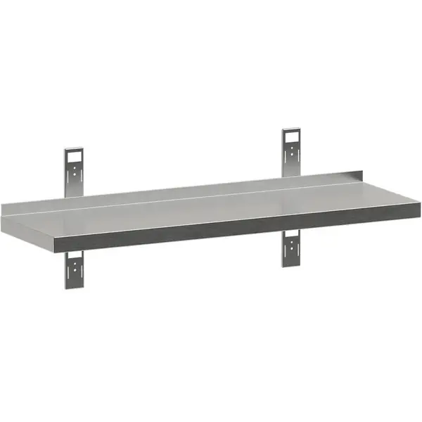 Wandschap | RVS | 1 Niveau | Diepte 300 | Breedte 1000-2000 | Verstelbare Hoogte | Incl. Wandbevestiging