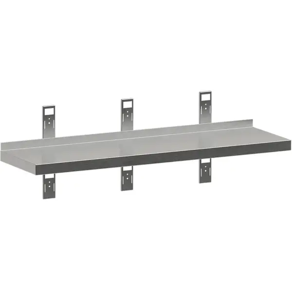 Wandschap | RVS | 1 Niveau | Diepte 300 | Breedte 1000-2000 | Verstelbare Hoogte | Incl. Wandbevestiging