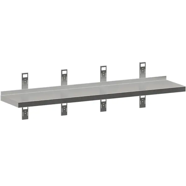 Wandschap | RVS | 1 Niveau | Diepte 300 | Breedte 1000-2000 | Verstelbare Hoogte | Incl. Wandbevestiging