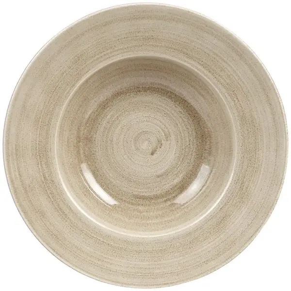 Diepe Borden | STONECAST PATINA | Porselein | Taupe | 12 Stuks | Ø280mm