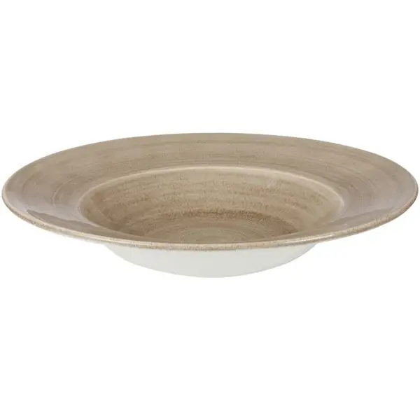 Diepe Borden | STONECAST PATINA | Porselein | Taupe | 12 Stuks | Ø280mm