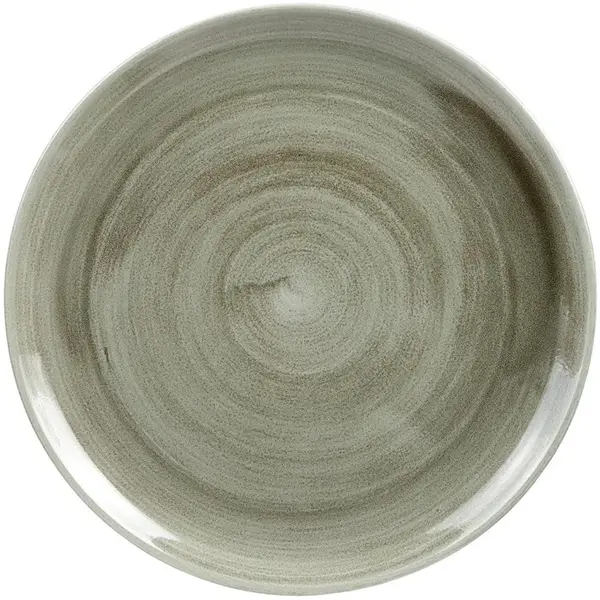 Coupeborden | STONECAST PATINA | Porselein | Groen | 12 Stuks | Ø288mm
