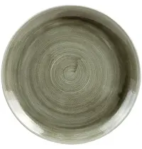 Churchill Coupeborden | STONECAST PATINA | Porselein | Groen | 12 Stuks | Ø260mm