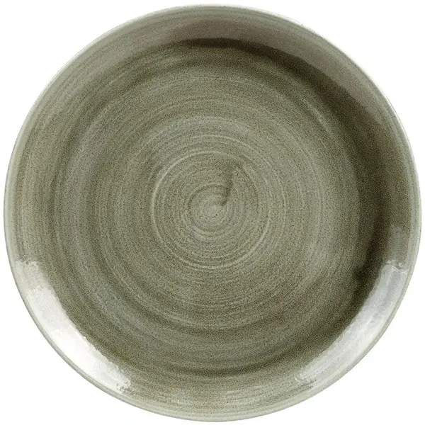 Coupeborden | STONECAST PATINA | Porselein | Groen | 12 Stuks | Ø260mm