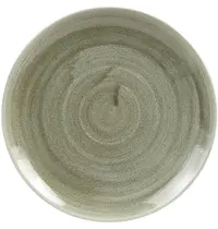 Churchill Coupeborden | STONECAST PATINA | Porselein | Groen | 12 Stuks | Ø217mm 