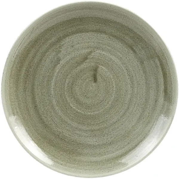 Coupeborden | STONECAST PATINA | Porselein | Groen | 12 Stuks | Ø217mm