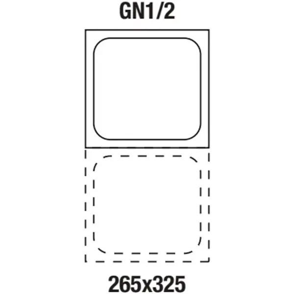GN-Bak | RVS | 1/2 GN | Hoogte 65mm | 325x265x65(h)mm