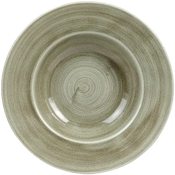 Diepe Borden | STONECAST PATINA | Porselein | Groen | 12 Stuks | Ø280mm