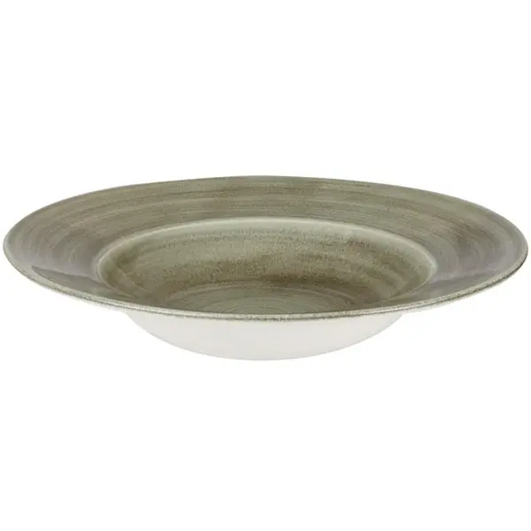 Diepe Borden | STONECAST PATINA | Porselein | Groen | 12 Stuks | Ø280mm