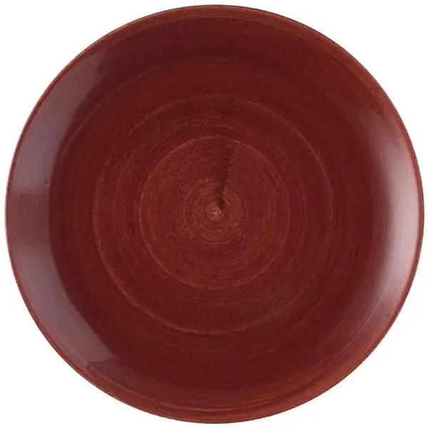 Coupeborden | STONECAST PATINA | Porselein | Donkerrood | 12 Stuks | Ø288mm
