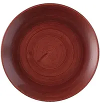 Churchill Coupeborden | STONECAST PATINA | Porselein | Donkerrood | 12 Stuks | Ø217mm