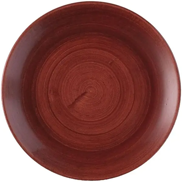 Coupeborden | STONECAST PATINA | Porselein | Donkerrood | 12 Stuks | Ø217mm