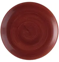 Churchill Coupeborden | STONECAST PATINA | Porselein | Donkerrood | 12 Stuks | Ø165mm