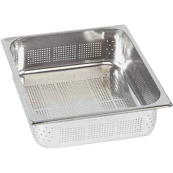 GN-Bak | RVS | 2/3 GN | Hoogte 65mm | Geperforeerd | 354x325x65(h)mm