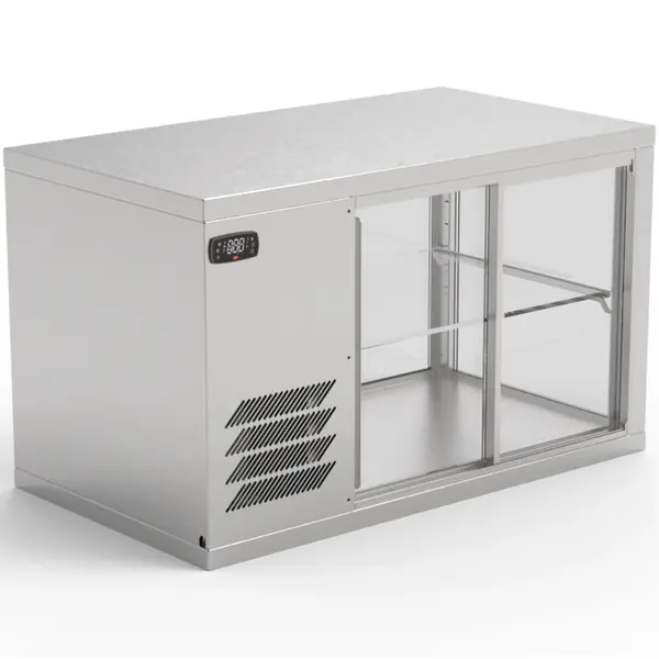 Koelvitrine | AKV-S | 123L | RVS | +6°C/+12°C | Geforceerd | 2 Niveaus | 910x510x545(h)mm
