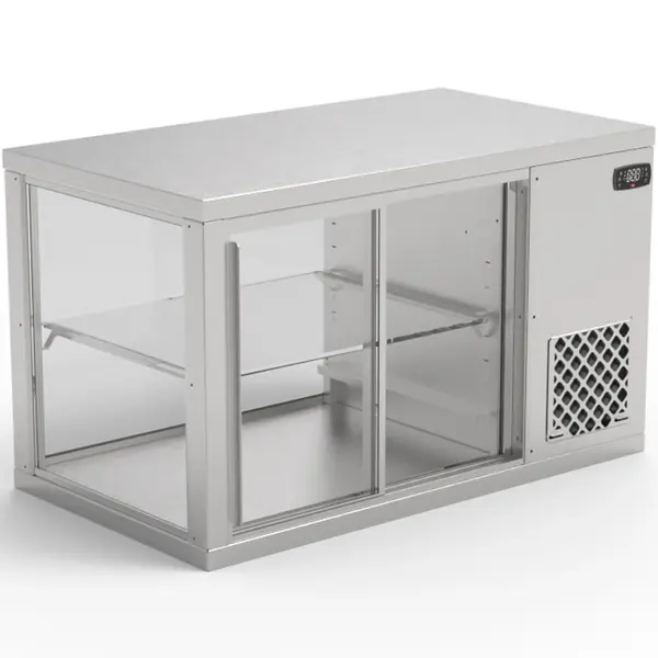 Koelvitrine | AKV-S | 123L | RVS | +6°C/+12°C | Geforceerd | 2 Niveaus | 910x510x545(h)mm