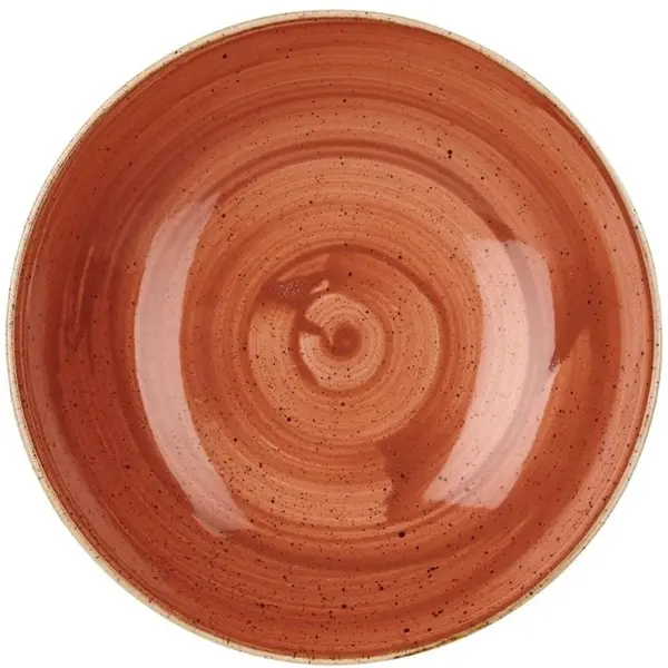 Coupeschalen | STONECAST | Keramiek | Donkeroranje | 12 Stuks | Ø182x30(h)mm