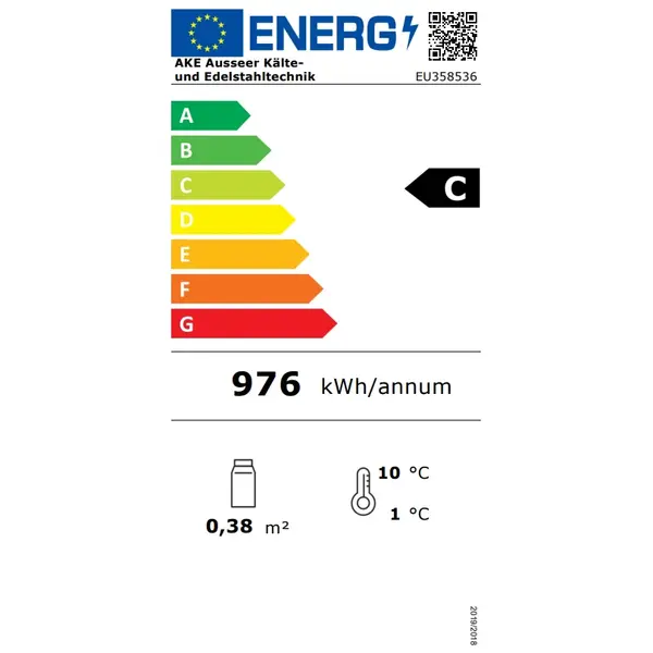 Koelvitrine | AKV-S | 164L | RVS | +6°C/+12°C | Geforceerd | 2 Niveaus | Zelfbediening | 1110x510x545(h)mm