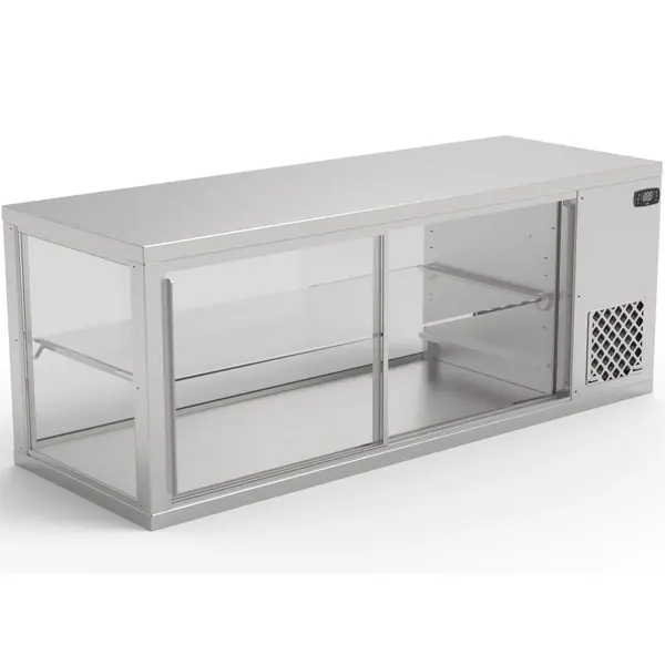 Koelvitrine | AKV-S | 225L | RVS | +6°C/+12°C | Geforceerd | 2 Niveaus | 1410x510x545(h)mm