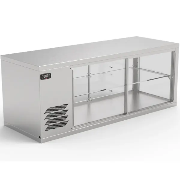 Koelvitrine | AKV-S | 225L | RVS | +6°C/+12°C | Geforceerd | 2 Niveaus | Zelfbediening | 1410x510x545(h)mm