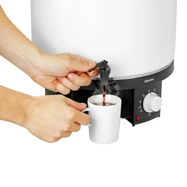 Verwarmde Drankendispenser | Wit/Zwart | 28L | 30°C/100°C | 1.8kW (230V) | Enkelwandig | 370x370x500(h)mm