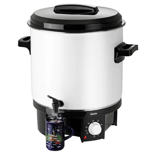 Verwarmde Drankendispenser | Wit/Zwart | 28L | 30°C/100°C | 1.8kW (230V) | Enkelwandig | 370x370x500(h)mm