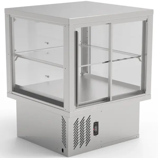 Drop-In Koelvitrine | AKV-S | 146L | RVS | +6°C/+12°C | Geforceerd | 2 Niveaus | Zelfbediening | 643x610x795(h)mm