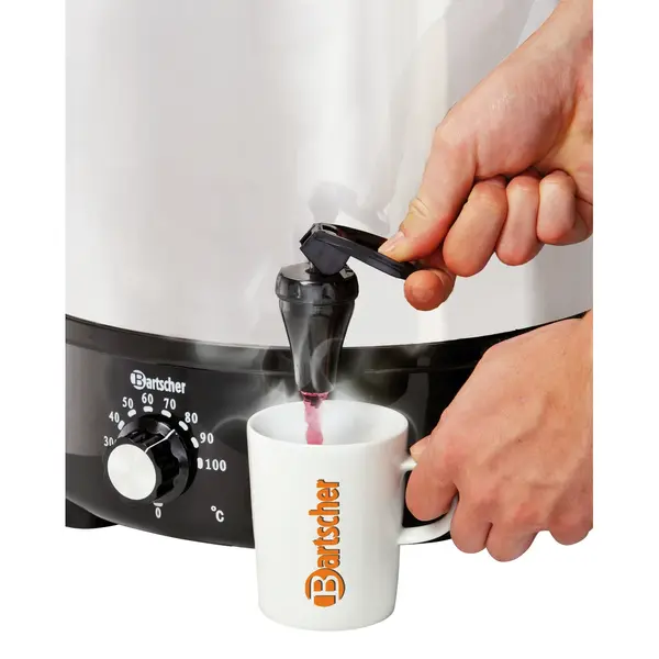 Verwarmde Drankendispenser | RVS/Zwart | 31.4L | 30°C/100°C | 2kW (230V) | Enkelwandig | 379x423x530(h)mm
