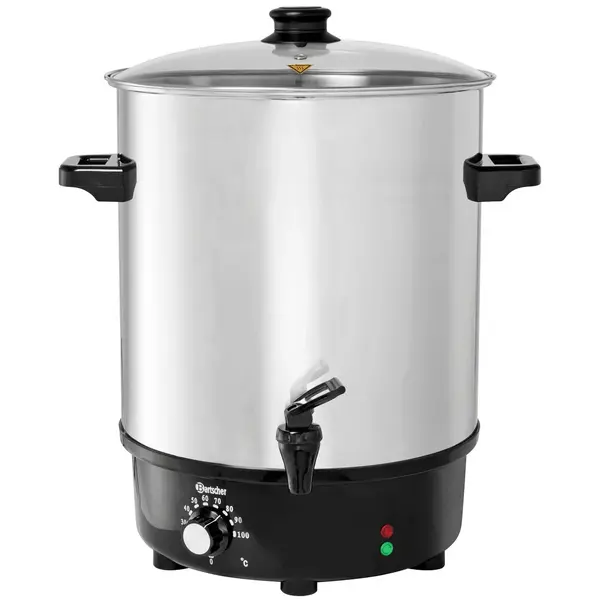 Verwarmde Drankendispenser | RVS/Zwart | 31.4L | 30°C/100°C | 2kW (230V) | Enkelwandig | 379x423x530(h)mm