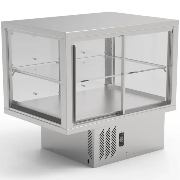 Drop-In Koelvitrine | AKV-S | 196L | RVS | +6°C/+12°C | Geforceerd | 2 Niveaus | Zelfbediening | 843x610x795(h)mm