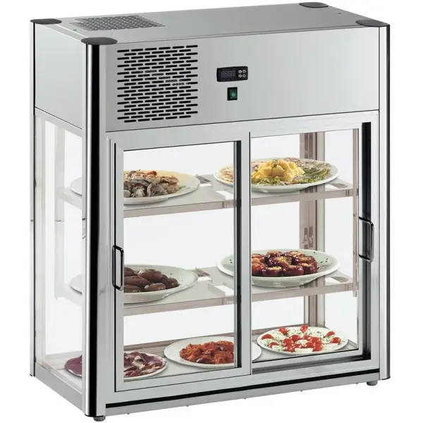 Koelvitrine | LINUS | RVS | +4°C/+10°C | Geforceerd | 3 Niveaus | 800x438x934(h)mm
