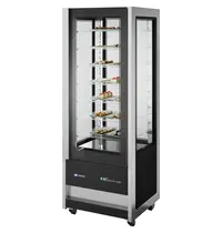 ISA Koelvitrine | CRISTAL TOWER | 565L | RVS/Zwart | +1°C/+10°C | Geforceerd | 6 Niveaus | Wielen (Geremd) | 750x745x2062(h)mm