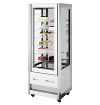 ISA Koelvitrine | CRISTAL TOWER | 565L | RVS/Wit | +1°C/+10°C | Geforceerd | 6 Niveaus | Wielen (Geremd) | 750x745x2062(h)mm