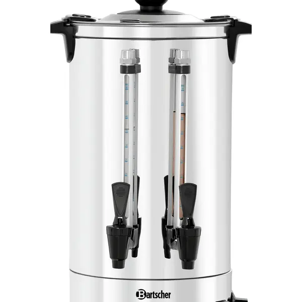 Heetwater-/Theedispenser | RVS | 8L | 30°C/100°C | 1.6kW (230V) | 2 Reservoirs + Tapkranen | Dubbelwandig | Lekbak | 330x335x505(h)mm