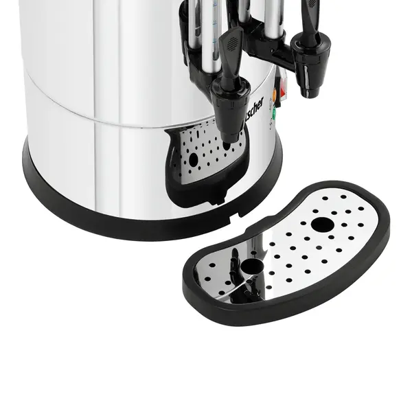 Heetwater-/Theedispenser | RVS | 8L | 30°C/100°C | 1.6kW (230V) | 2 Reservoirs + Tapkranen | Dubbelwandig | Lekbak | 330x335x505(h)mm