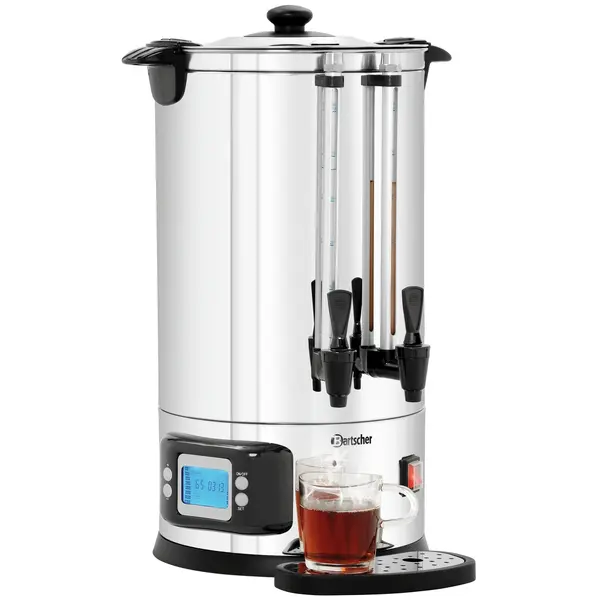Heetwater-/Theedispenser | RVS | 15L | 0°C/100°C | 2.5kW (230V) | 2 Reservoirs + Tapkranen | Dubbelwandig | Lekbak | 250x380x550(h)mm