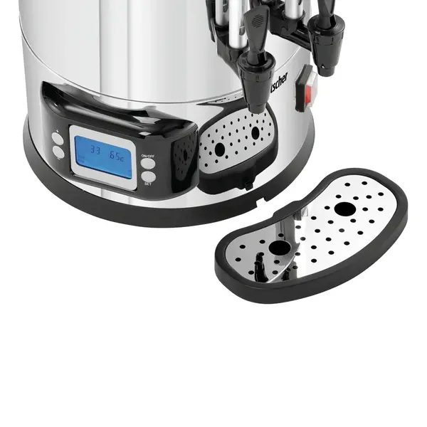 Heetwater-/Theedispenser | RVS | 15L | 0°C/100°C | 2.5kW (230V) | 2 Reservoirs + Tapkranen | Dubbelwandig | Lekbak | 250x380x550(h)mm