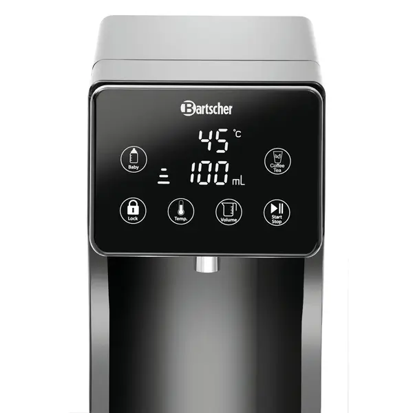Heetwaterdispenser | RVS/Zwart | 3L | 40°C/100°C | 2.6kW (230V) | Touchscreen | Lekbak | 143x280x310(h)mm