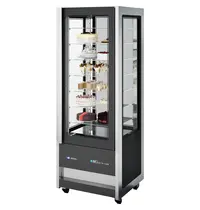 ISA Koel-/Vriesvitrine | CRISTAL TOWER | 565L | RVS/Zwart | -15°C/-18°C & +1°C/+10°C | Geforceerd | 6 Niveaus | Wielen (Geremd) | 750x745x2062(h)mm