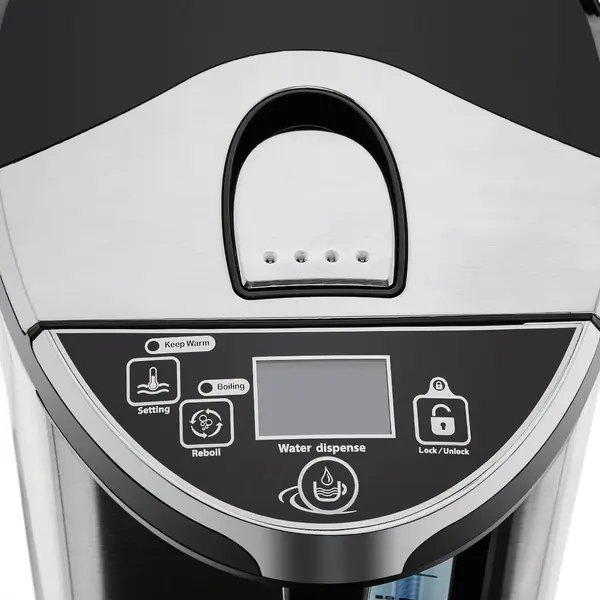 Heetwaterdispenser | RVS/Zwart | 4.7L | 40°C/100°C | 0.75kW (230V) | Elektrische Pomp | Dubbelwandig | 215x300x370(h)mm
