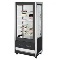 ISA Koel-/Vriesvitrine | CRISTAL TOWER | 718L | RVS/Zwart | -15°C/-18°C & +1°C/+10°C | Geforceerd | 6 Niveaus | Wielen (Geremd) | 930x745x2062(h)mm