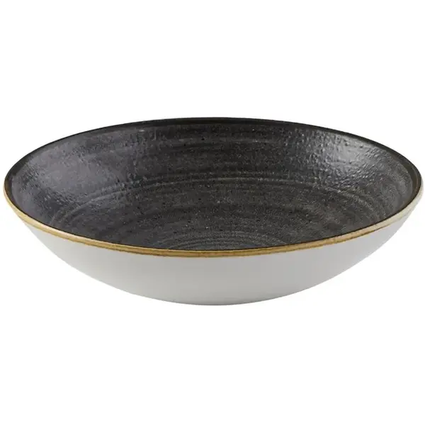 Coupeschalen | STONECAST RAW | Porselein | Zwart | 42.6cl | 12 Stuks | Ø182x30(h)mm