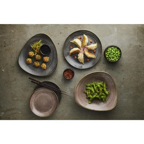 Coupeschalen | STONECAST RAW | Porselein | Zwart | 42.6cl | 12 Stuks | Ø182x30(h)mm
