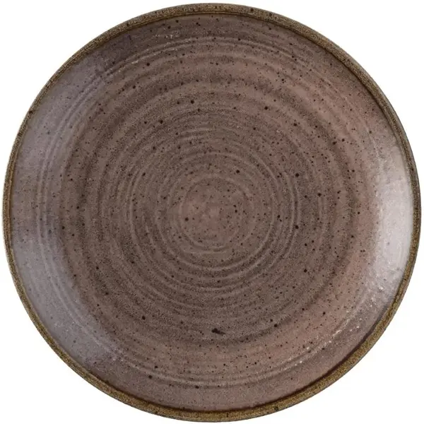 Coupeborden | STONECAST RAW | Porselein | Bruin | 12 Stuks | Ø165mm