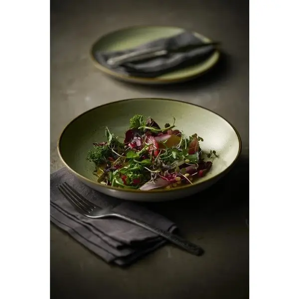 Coupeschalen | STONECAST RAW | Porselein | Lichtgroen | 113.6cl | 12 Stuks | Ø248x36(h)mm